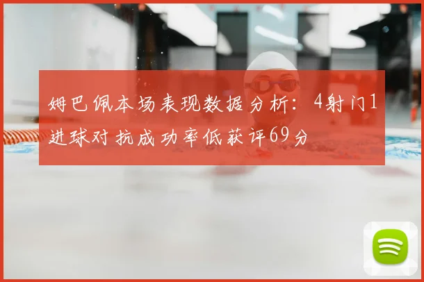 姆巴佩本场表现数据分析：4射门1进球对抗成功率低获评69分